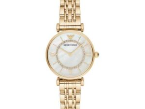 Emporio Armani Gianni T-bar Or Nacre Strass